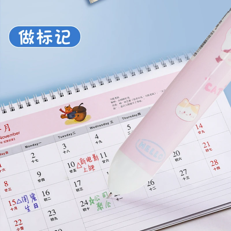 8/10 Colors Cute Ballpoint Pen Press Cartoon Multicolor refill 10 In 1 Colors Writing Pen School Office Stationery Supplies