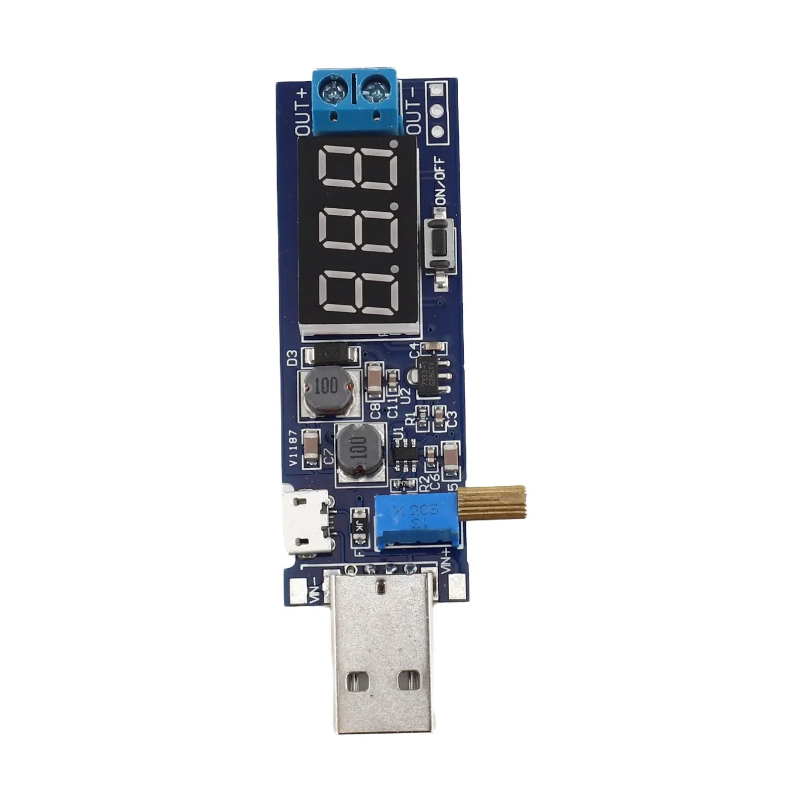 Multi-turn Potentiometer Voltage Regulator Digital Tube Display Input Voltage 3.5V-12V Adjustable Power Supply Module