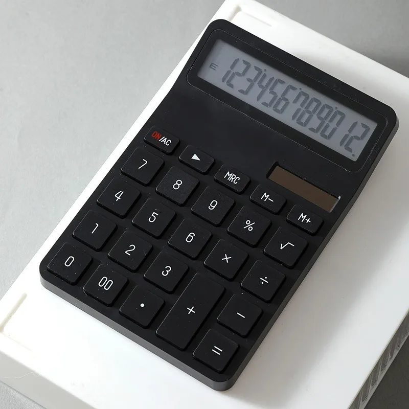 12-Digit Large LCD Display Calculator Standard Function Calculator with Solar & Battery Dual Power For Home Basic Desktop Office