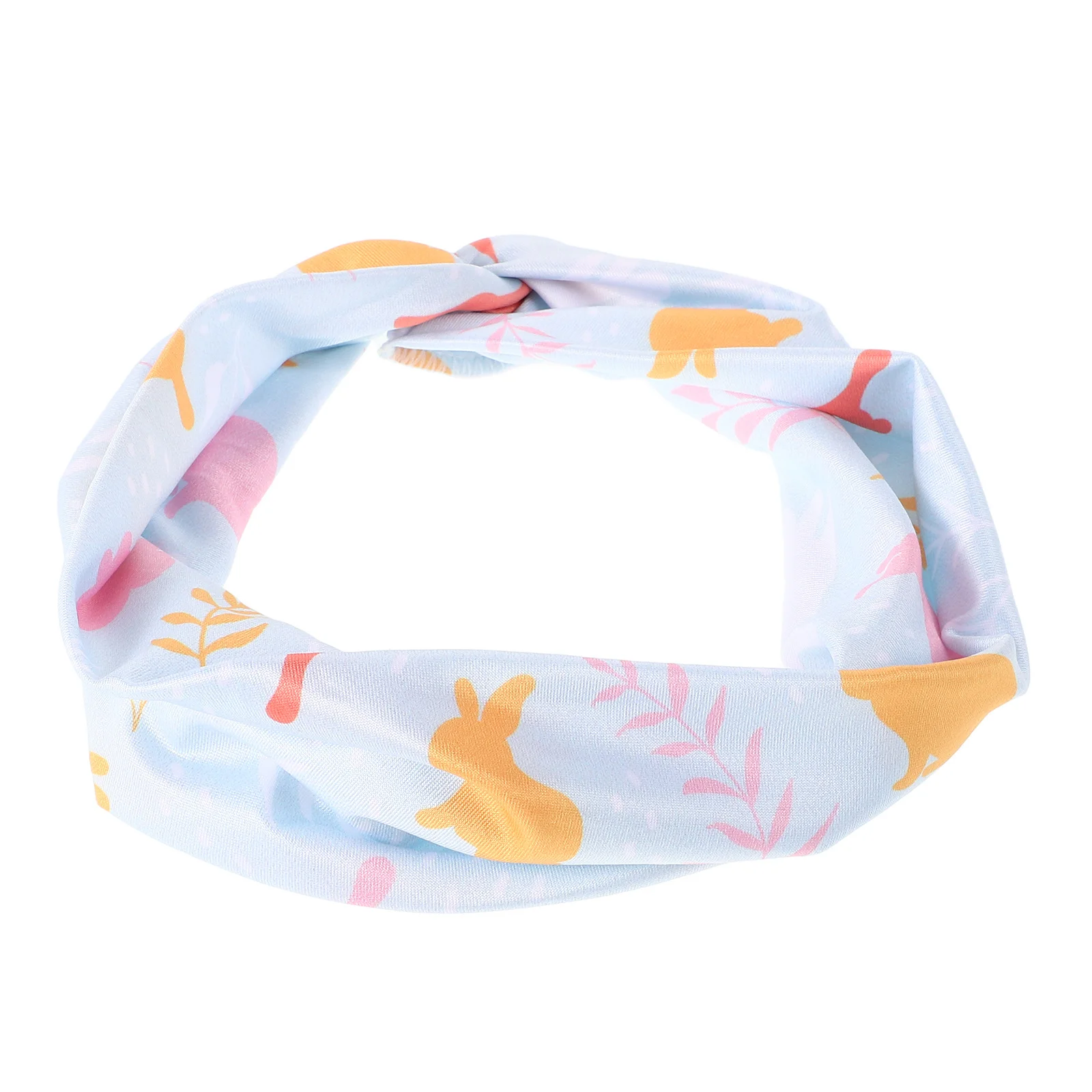 

Bunny Print Sweat Absorbing Elastic Headband Soft Fabric Non Slip Yoga Running Workout Hairband for Women Head Wraps for Women