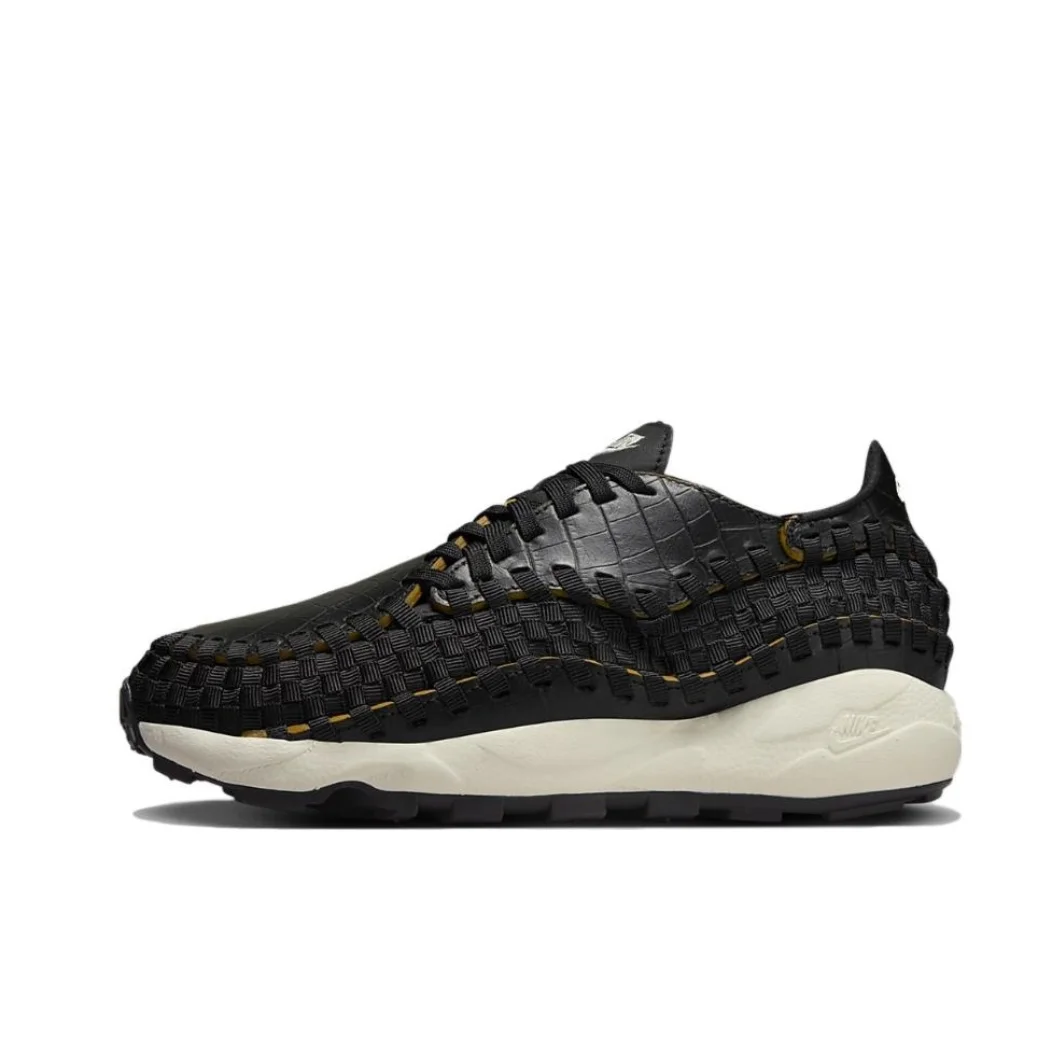 Nike Footscape Woven Men's and Women's Comfortable Low Top Casual Running Shoes Non Slip Wearable Sneakers Black