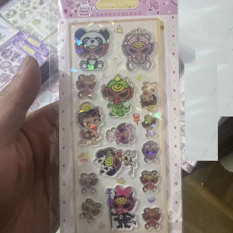 

10pcs New 3d Hard Laser Acrylic Sheet Stickers For Student Diy Decor Scrapbook Journal Gift Craft Supplies