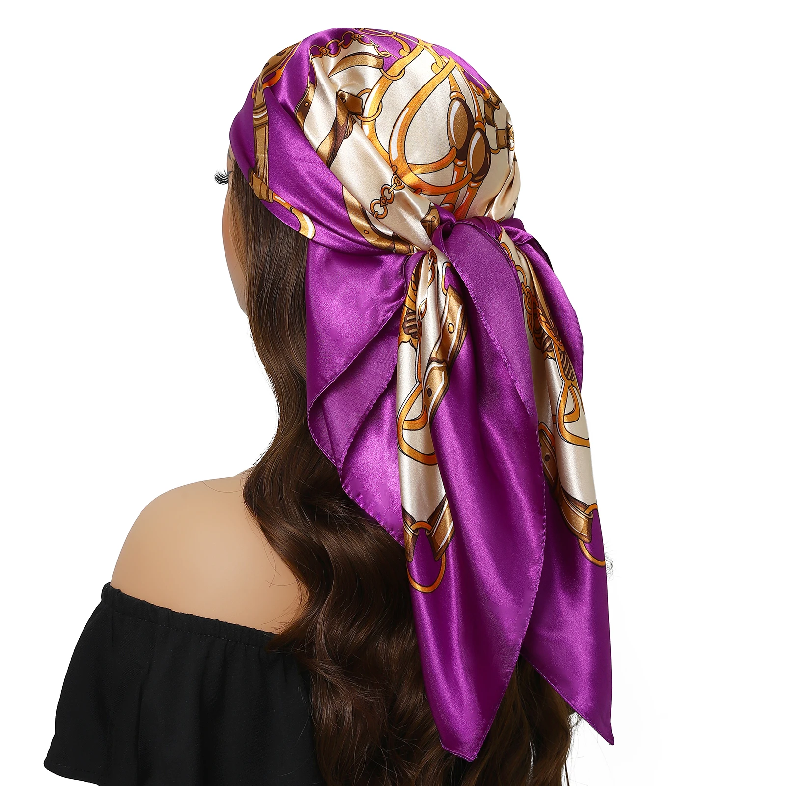 

Новый 90*90 см винтажный квадратный шарф с цветами, женский шелковый шаль, шейный платок, женская повязка на голову с принтом, повязки на голову, платок, хиджаб, ленты для волос