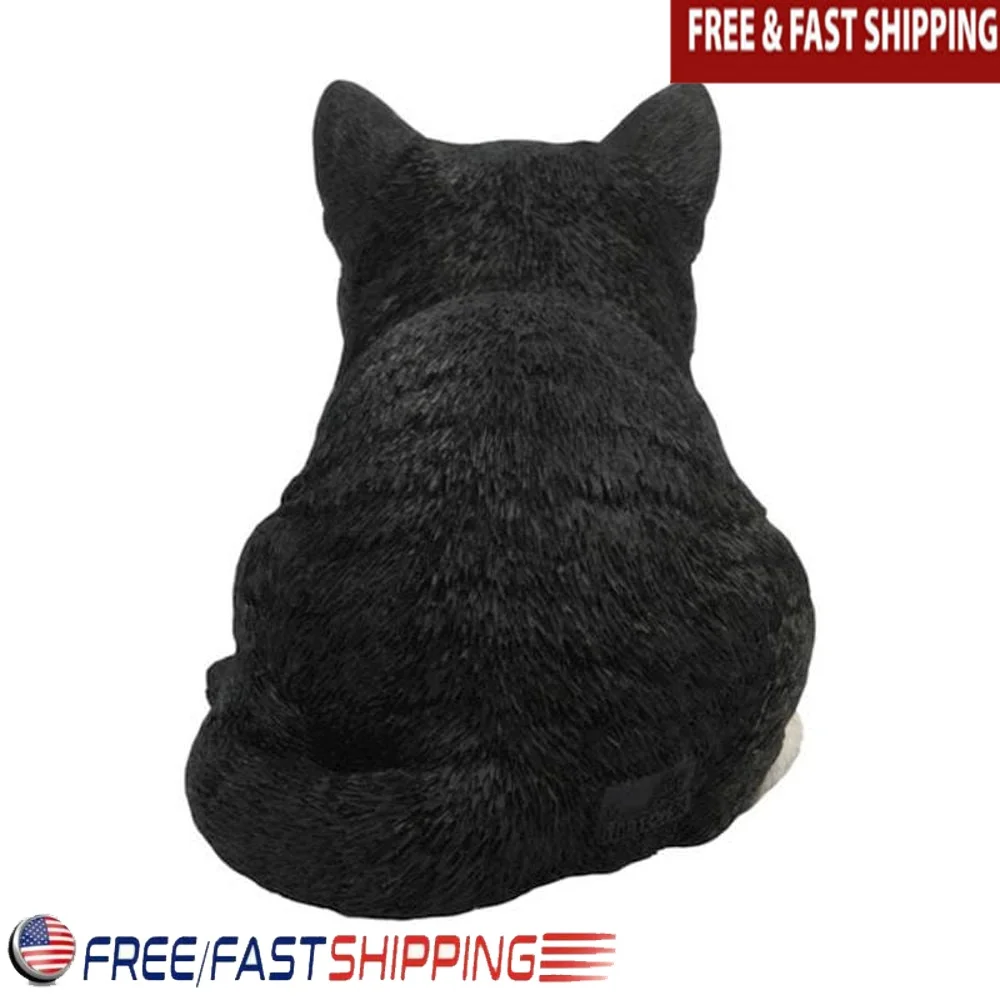 

Black White Cat Sleeping Statue Polyresin Home Garden Decor Indoor Outdoor Gift Cat Lovers Life Like Details 8x5x5 Inches