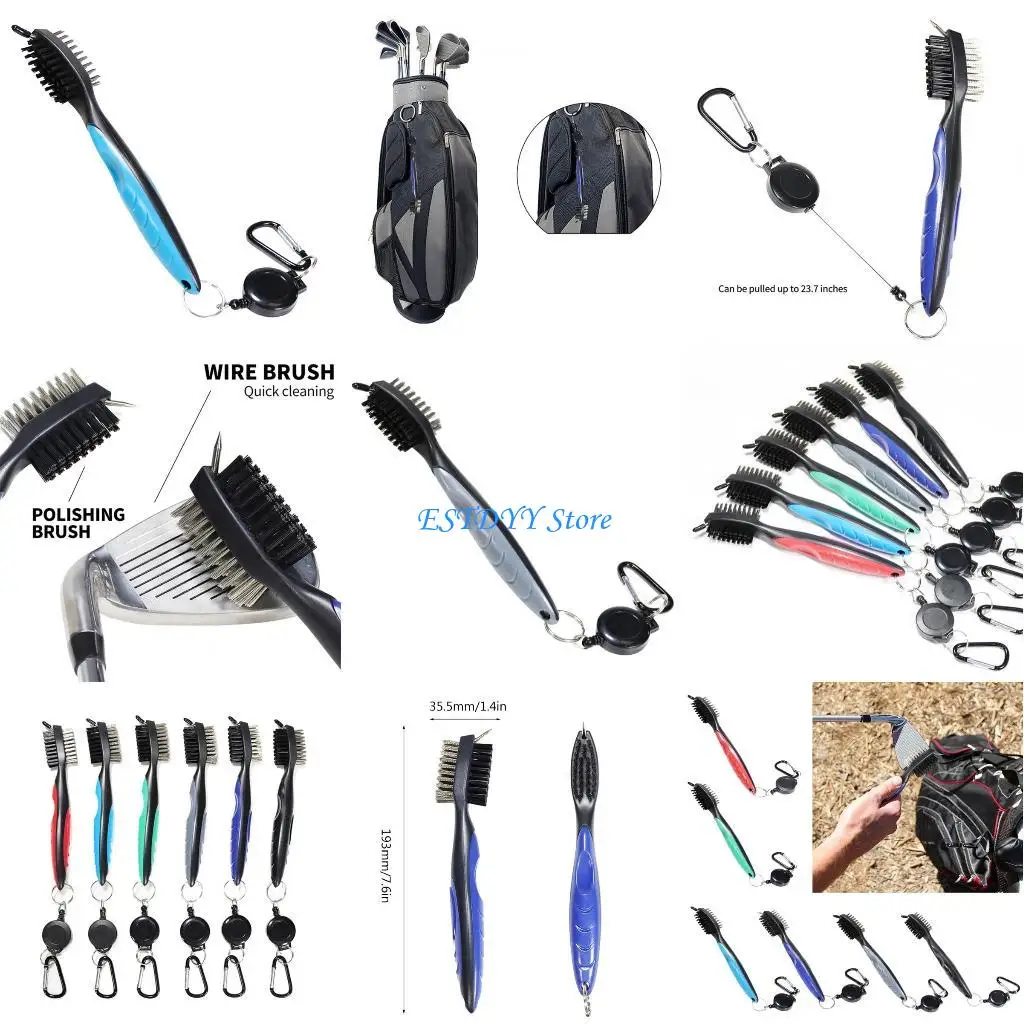 

G6DE Golf Club Cleaner Brush Oversized Head Double Sided Golf Brush for Cleaning Club