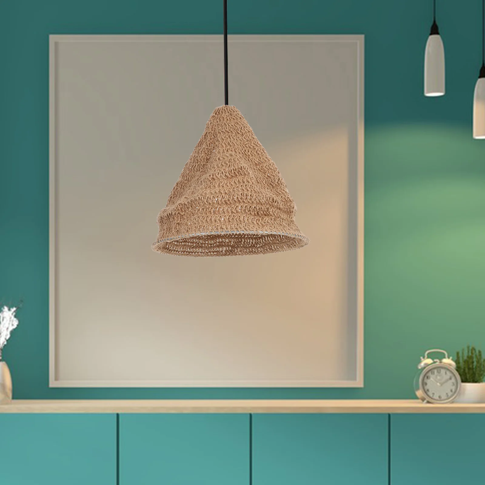 

3 шт. абажур из пеньковой веревки, подвеска ручной работы, декор в стиле бохо, плетеный напольный чехол, бамбук ручной работы