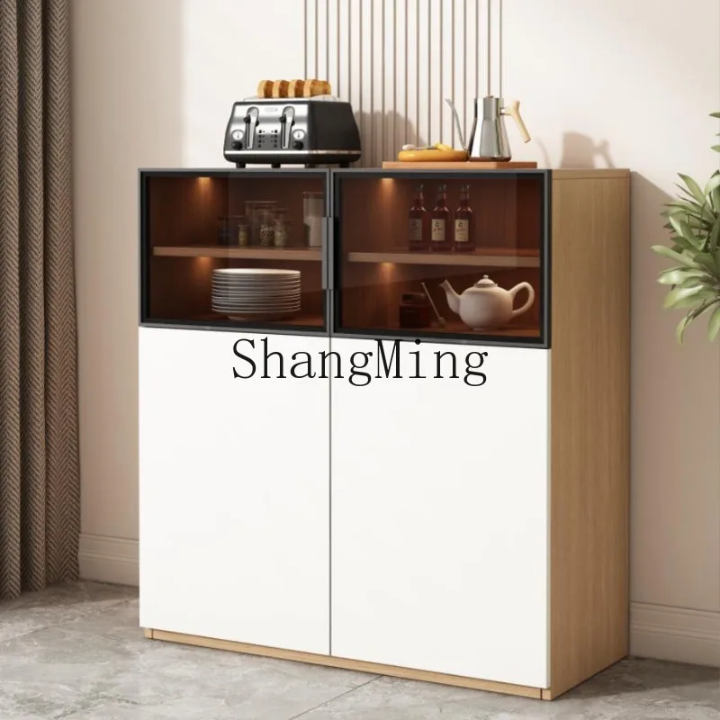 

ZHB dining side against the wall integrated solid wood wine cabinet living room home simple modern storage tea cabinet