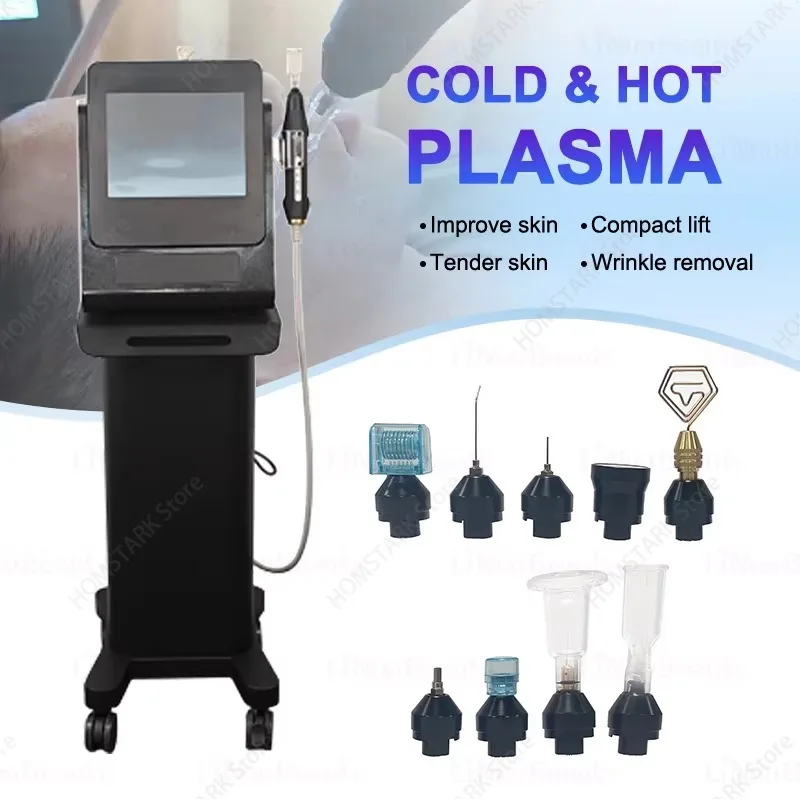 Vertical Hot & Cold Plasma Beauty Machine, 8 Probes, Skin Rejuvenation Salon Facial Skin Care & Hair Treatment Equipment