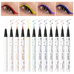 QIBEST-Lápiz Delineador de ojos de alto pigmento, maquillaje impermeable a prueba de manchas, delineador de ojos líquido negro, Cosméticos de secado rápido