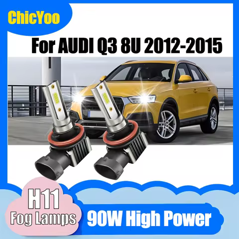 2PCS H11 H8 H9 LED Car Fog Lights Bulbs 12000LM Super Bright Fog Lamps 6000K White High Power For AUDI Q3 8U 2012 2013 2014 2015