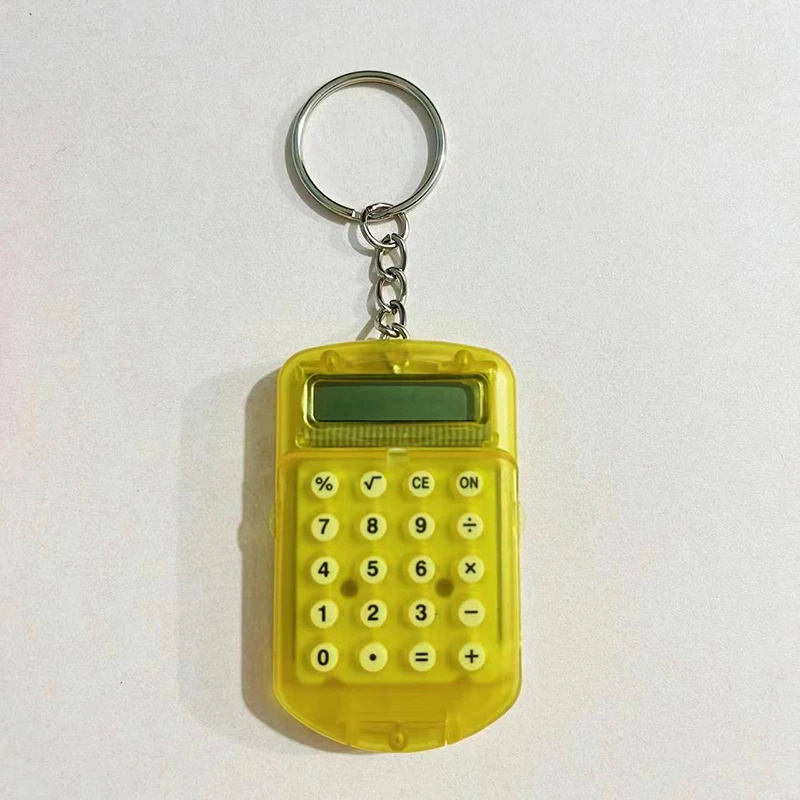 Mini Transparent Flip Cover Calculator Convenient Portable Calculator for Primary School Students Exam Keychain
