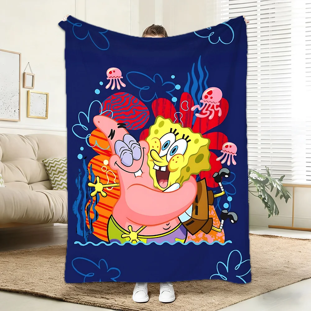 Überwurfdecken für Betten Kawaii S-Spongebob Ganzjahresdecke Tagesdecke auf dem Bett Tagesdecken und Bettdecken Camping Anime Sofa Nickerchen