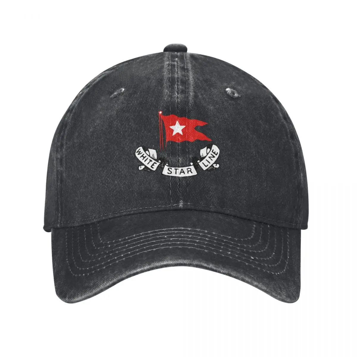 Titanic White Star Line - Red Flag with Star Logo Baseball Cap Sunscreen Fishing cap Mens Women's