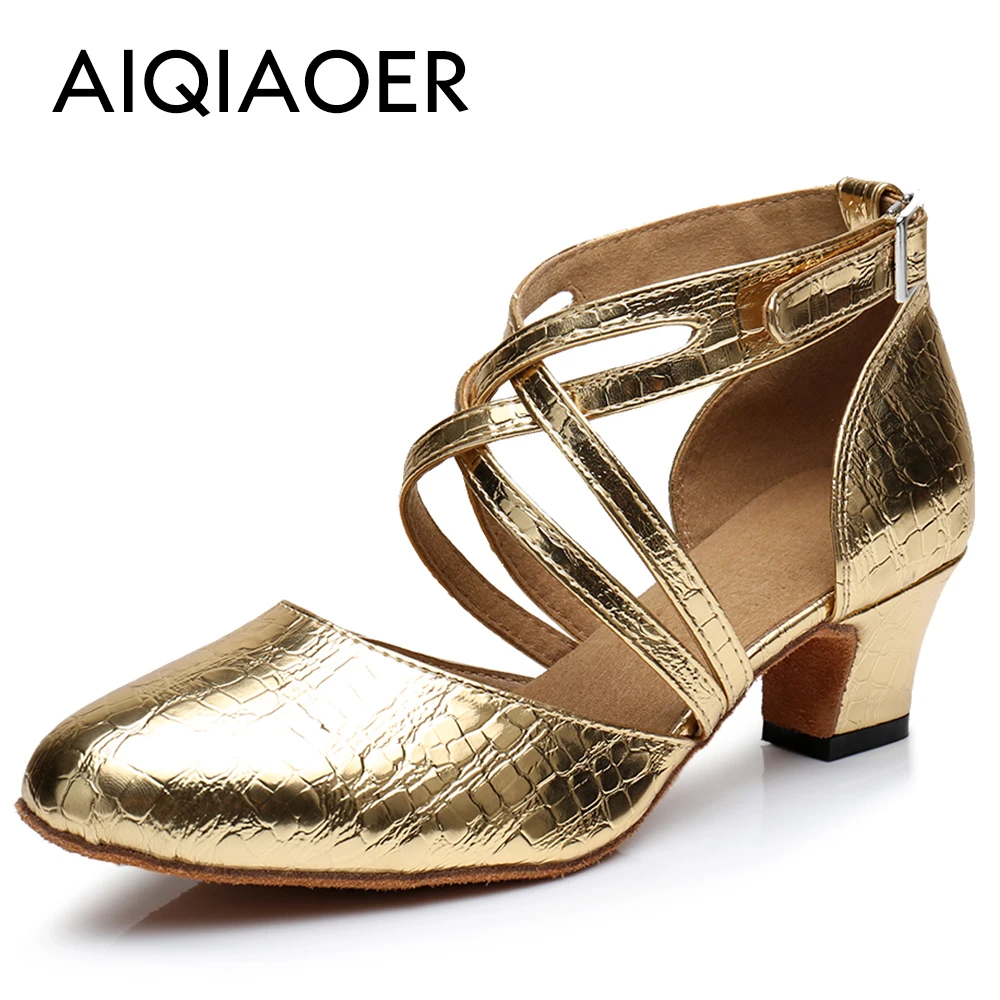 

2023 Baotou Lady Latin shoes adult golden shoes high heel social dance performance