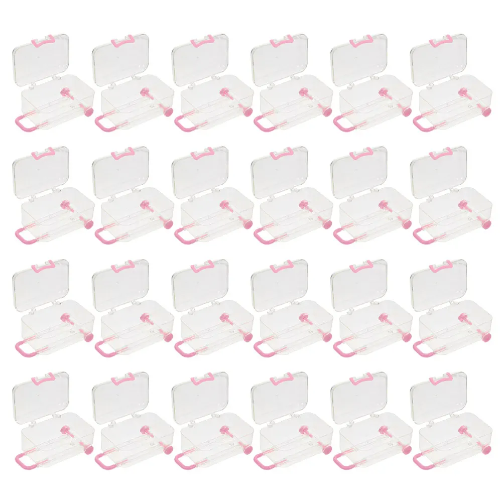 

24 Pcs Clear Trolley Case Boxes for Wedding Party Favor Gift Packing Dessert Pastry Mini Suitcase Storage Display