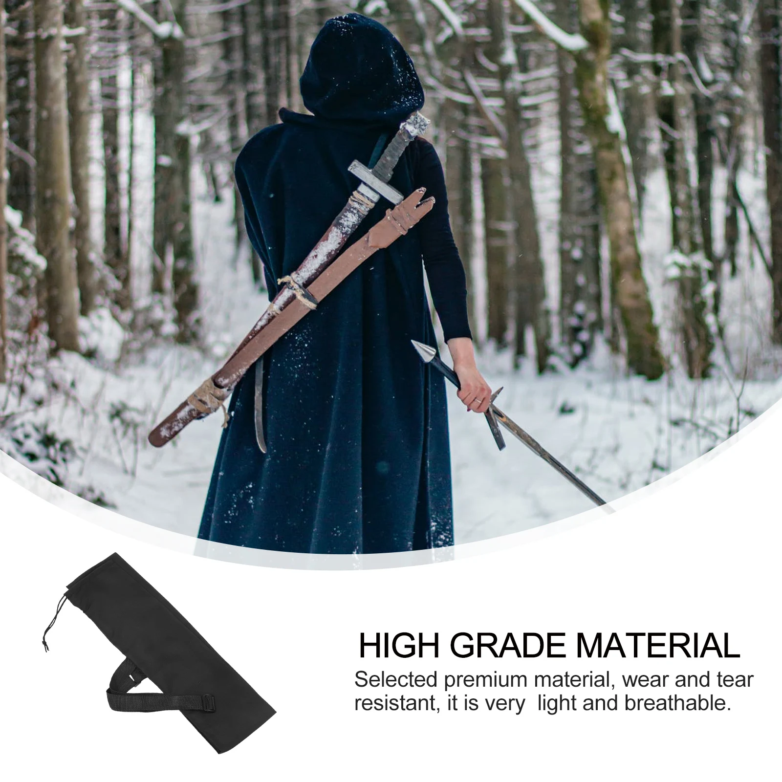 Japanese Ninja Sword Bag Swords Carrying Bag Black Swords Storage Bag Adjustable Rainproof Sword Cover Sport Martial Supply