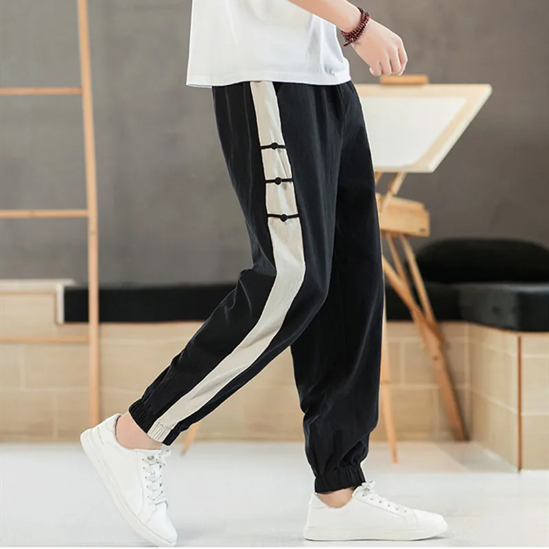 treetwear Hip Hop Men Military Pants Patchwork cotton linen Joggers Sweatpants plus size Men Trousers moletom masculino