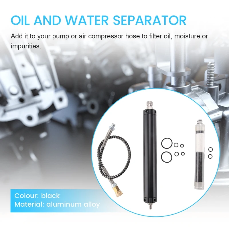 1Set Pcp Air Filter Compressor Oil-Water Separator High Pressure 300Bar Pump Filter Separator With Spare Filter Elements