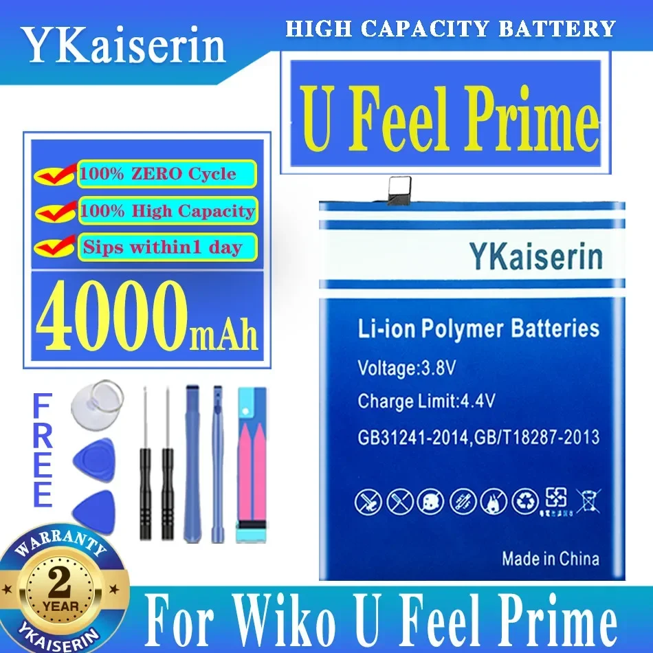 

Аккумулятор YKaiserin 4000 мАч TLP16L08 для WIKO 9692, U Feel Prime Batteria + инструменты