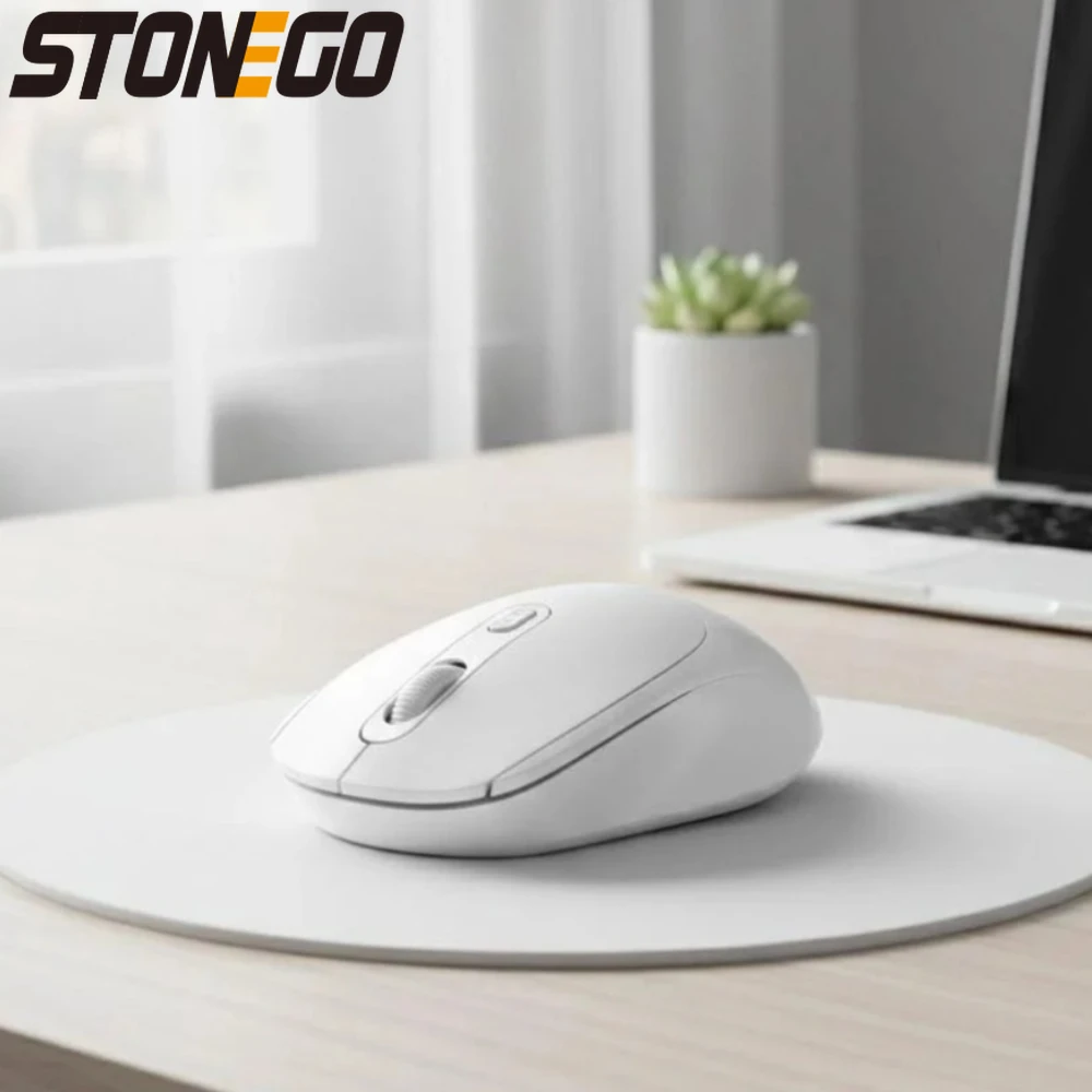 Mouse Bluetooth Sem Fio Silencioso Ergonômico para Jogos e Escritório, Mouse de Computador Dual Mode para Laptop e PC