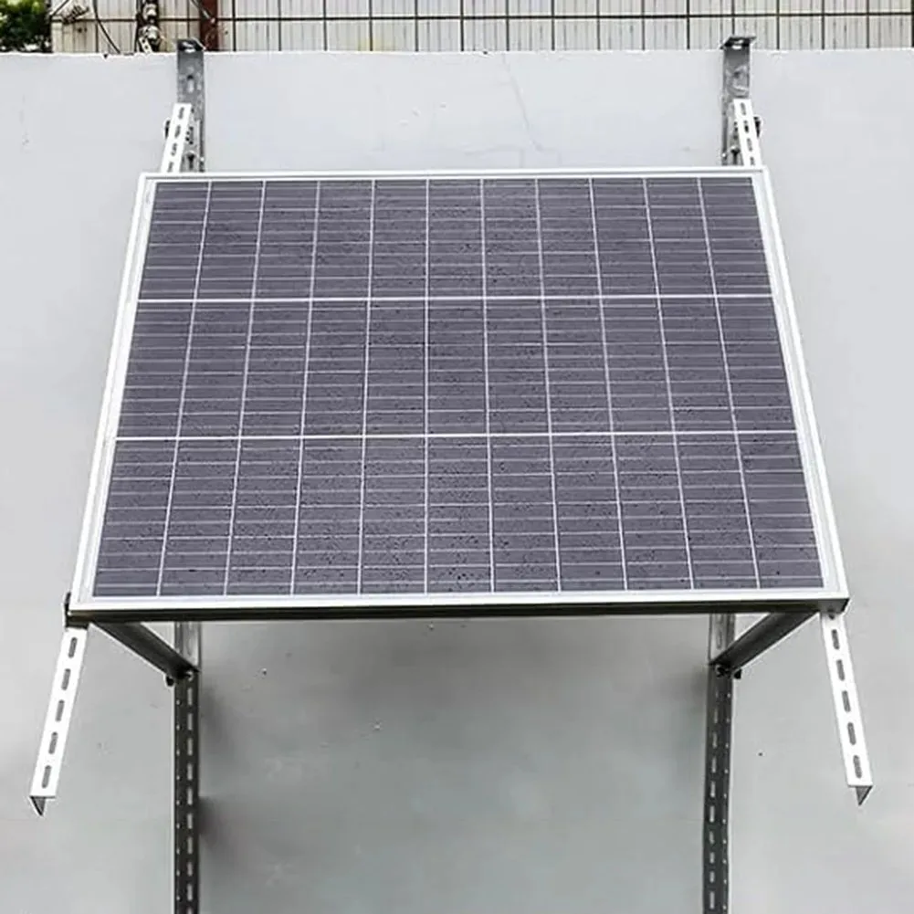 A Set Adjustable Solar Panel Holder Hook Photovoltaic Panel Bracket Mount Hook Rust-resistant For Balcony PV System Installation