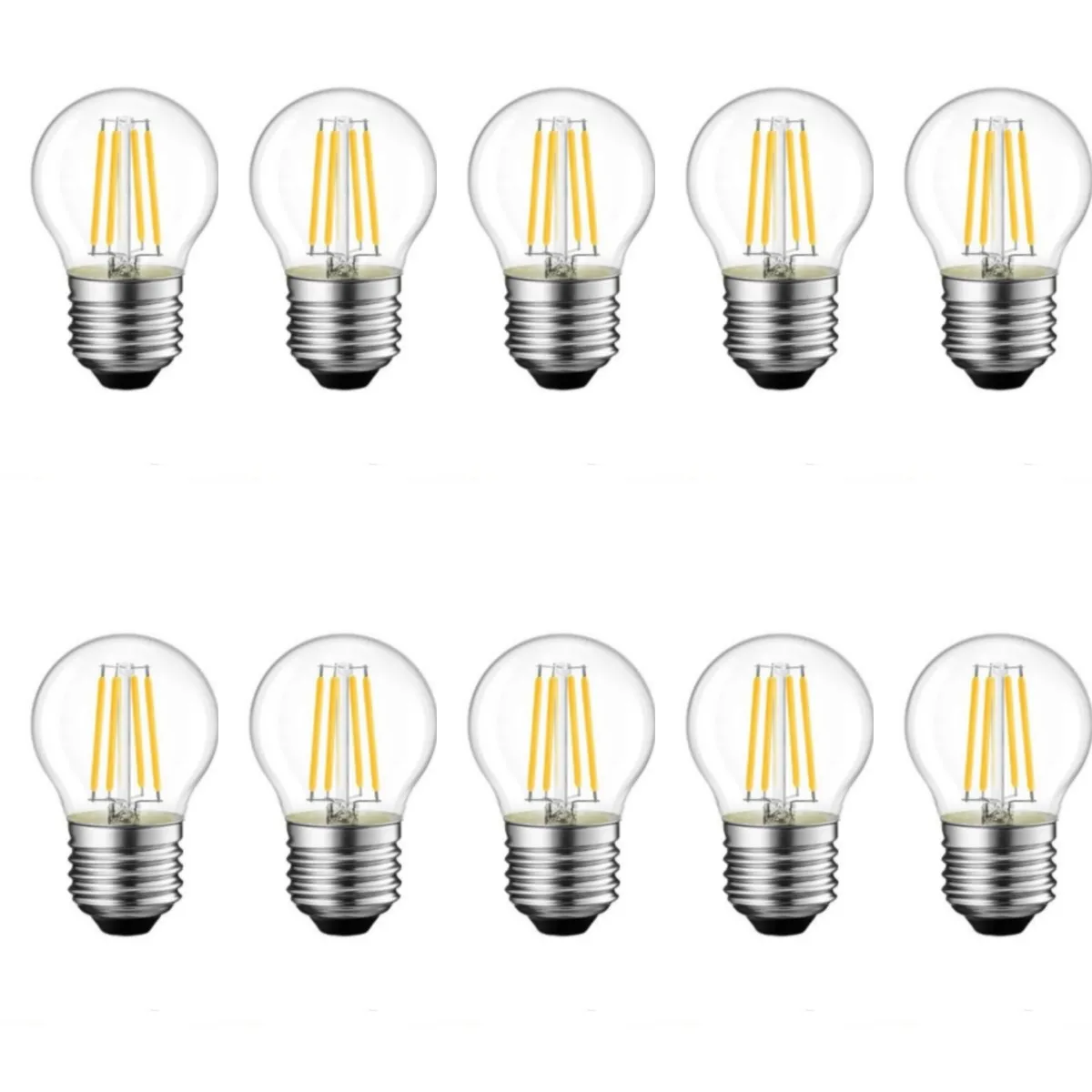 10X LED Edison Filament Light Bulbs Golden G45 Dimmable E27 E14 4W 8W 12W 220V 2700K 6000K 360 Degree Energy Lamps