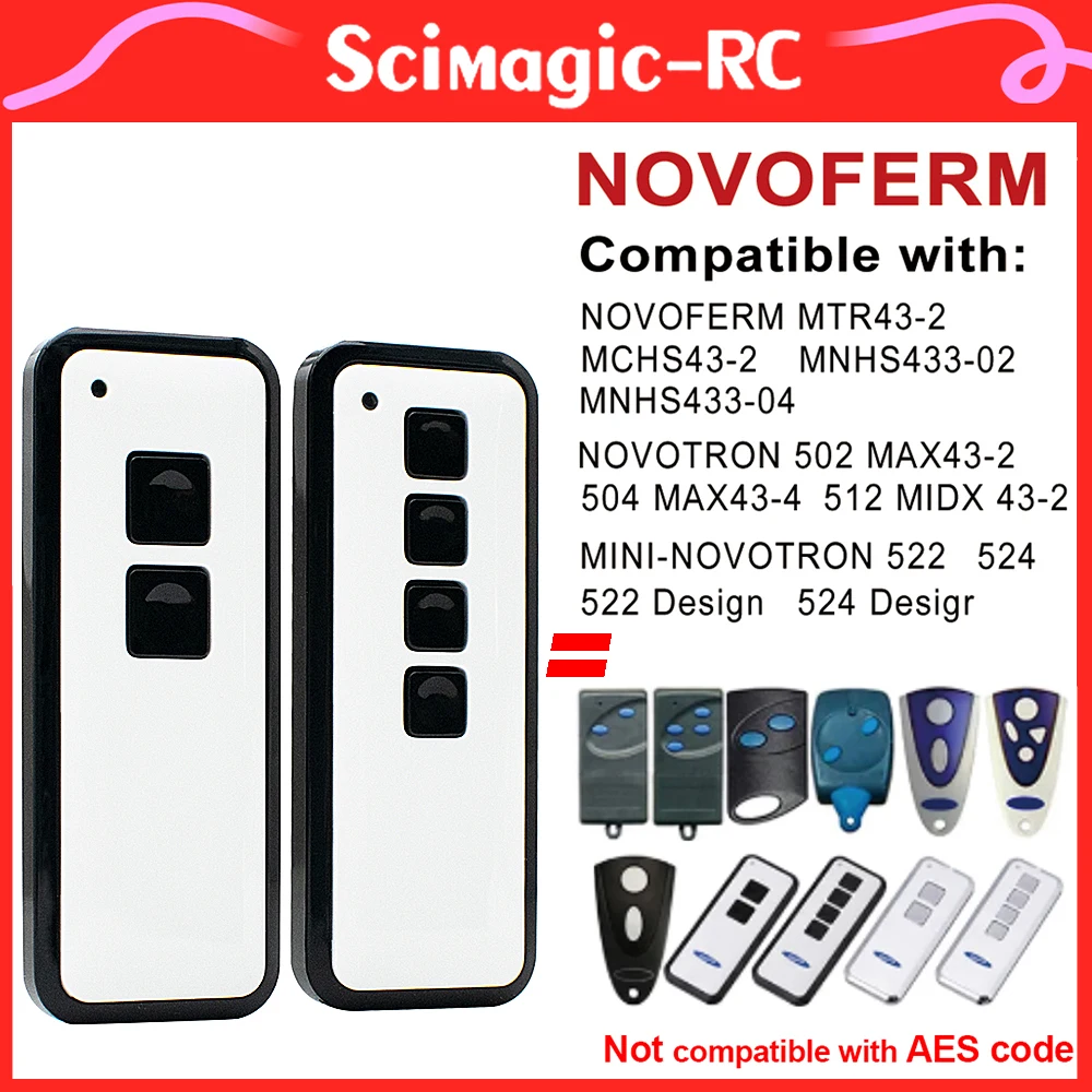 Imagem -02 - Substituição do Controle Remoto para Novotron Novotron 502 Max432 504 Max434 433.92 Mhz Porta da Garagem do Código do Rolamento 100