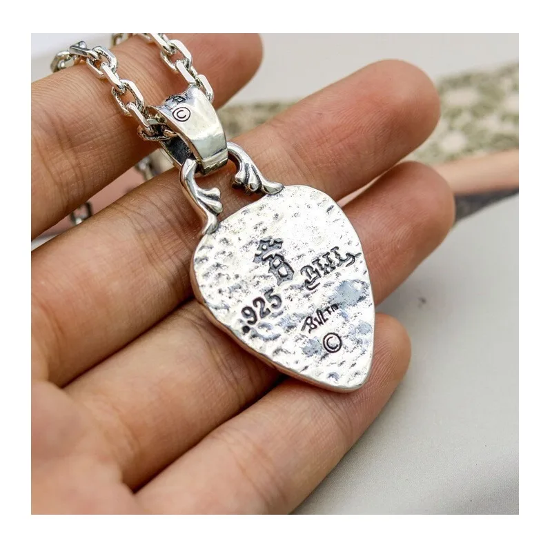 

Trendy Brand Thai Silver Old Graffiti Cross Pendant Men and Women Cool Jewelry Trendy Tag Necklace