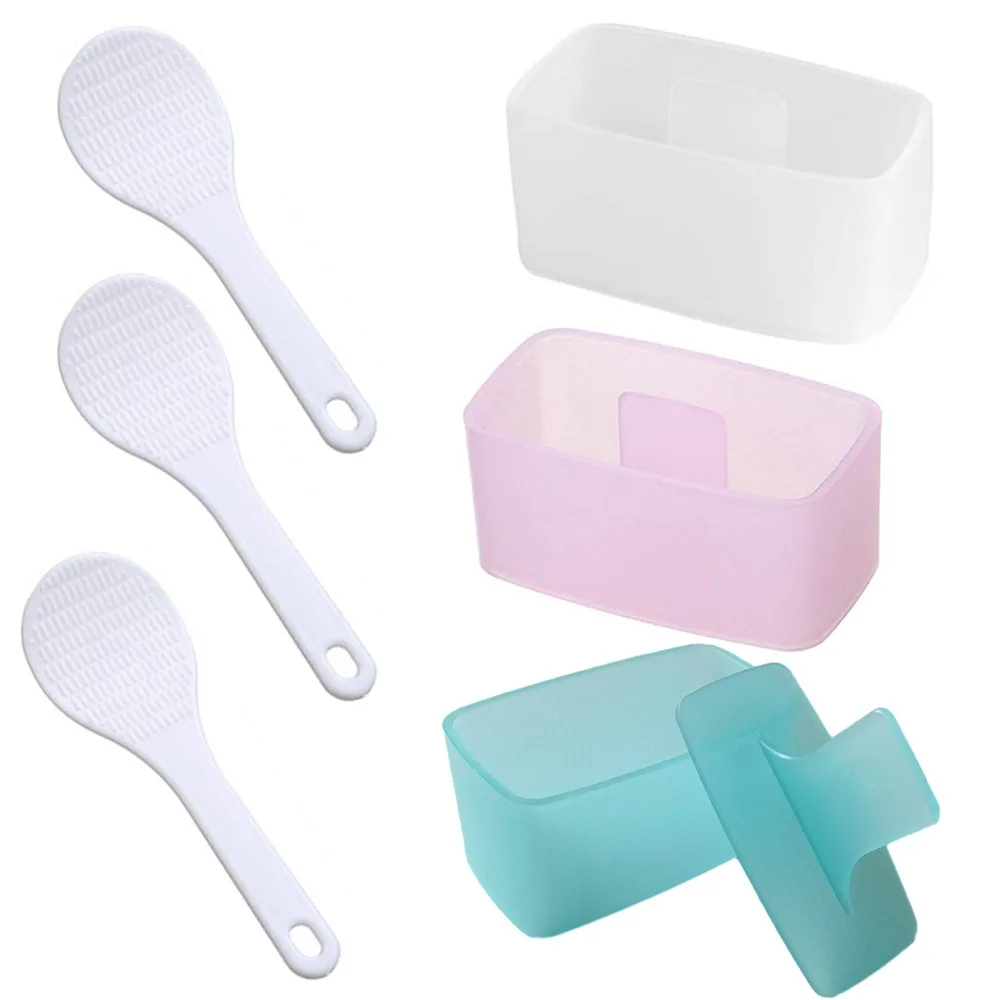 

3Pcs Colorful Rice Ball Mold Set DIY Plastic Mini Sushi Maker Kit Rectangular with Rice Spatula Sushi Cooking Model Sushi Kit