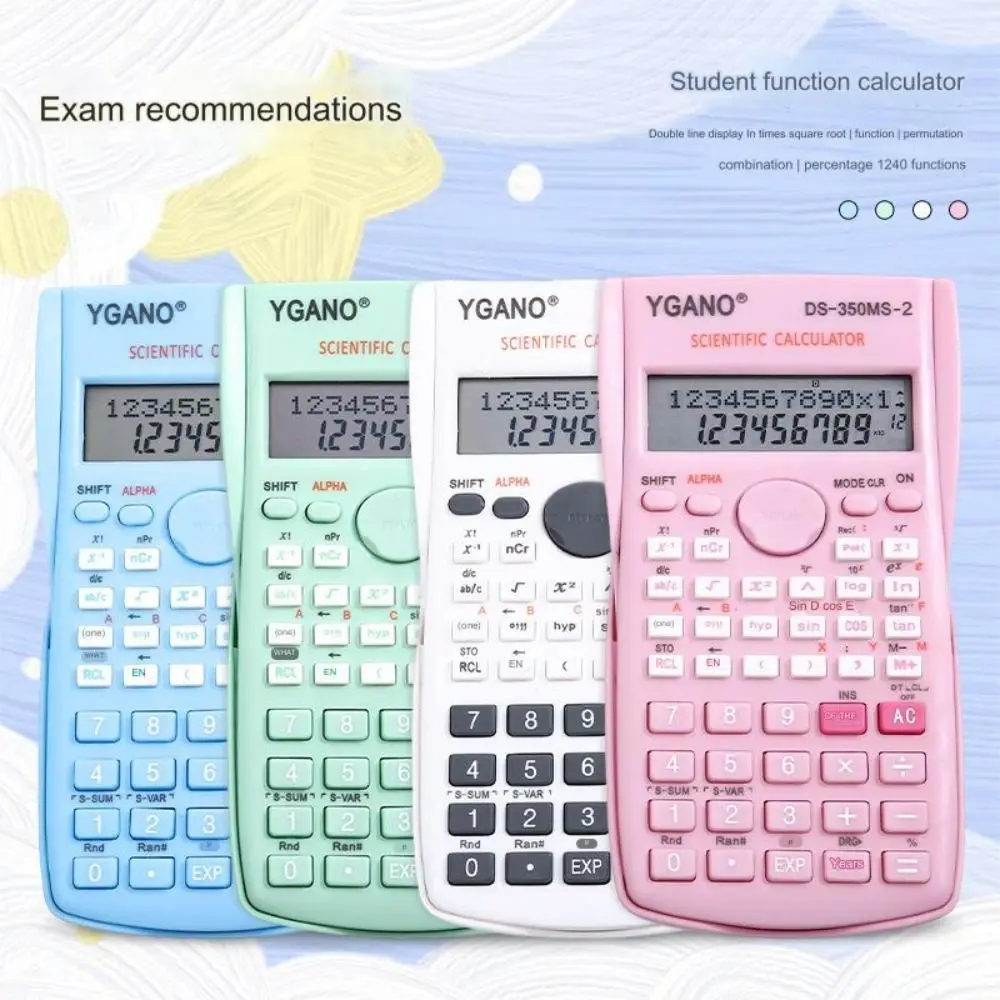 Colorful 12 Digit Scientific Calculators Multifunctional Math Function Calculator Exam Silde Student Calculator School Supplies