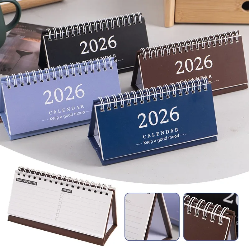 

Новый 2026 английский мини-настольный календарь, настольный дисплей, портативный календарь, дневник ручной работы, настольный орнамент, офисные принадлежности