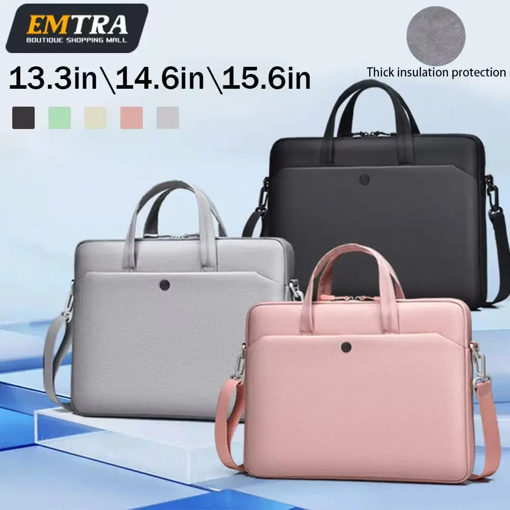

Elegant Minimalist Mint Green Laptop Bag Women 13.3-15.6 Inch Large Capacity Shockproof Handbag Slim Business Briefcase for Work