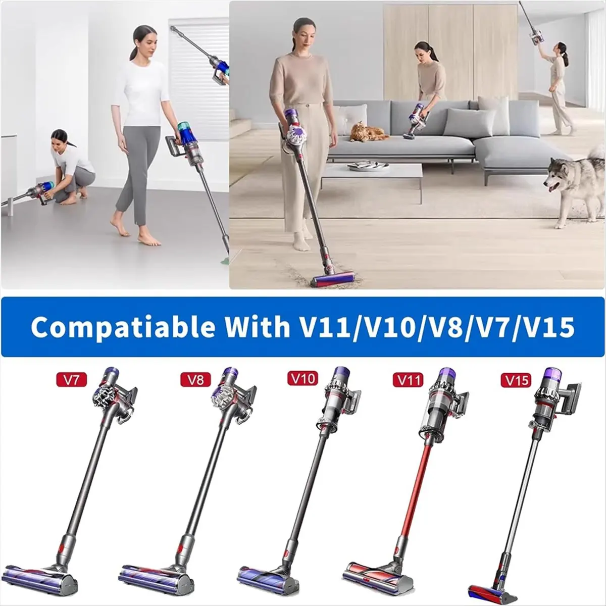 (ABZD) Vacuum Cleaner Accessories for Dyson Flexible Extended Crevice Nozzle+Hose Extension Suitable for Dyson V7 V8 V10V11V15