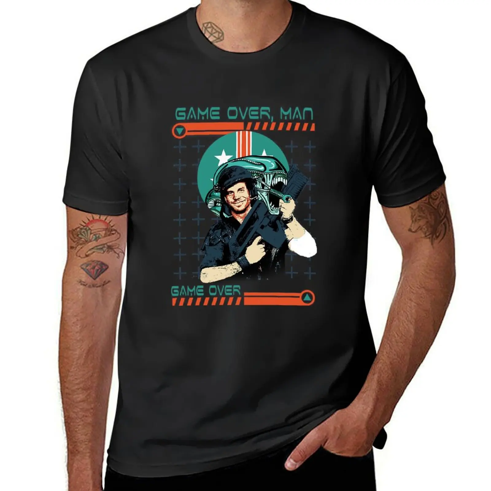 Aliens Game Over Man T-Shirt kawaii clothes shirts graphic tees plus sizes mens clothes