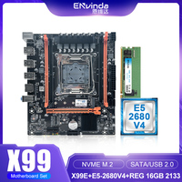 ENVINDA X99 Gaming Motherboard Kit Intel Xeon E5-2680 V4 Processor 16GB DDR4 2133MHz Dual Channel ECC RAM M.2 NVMe Support PC