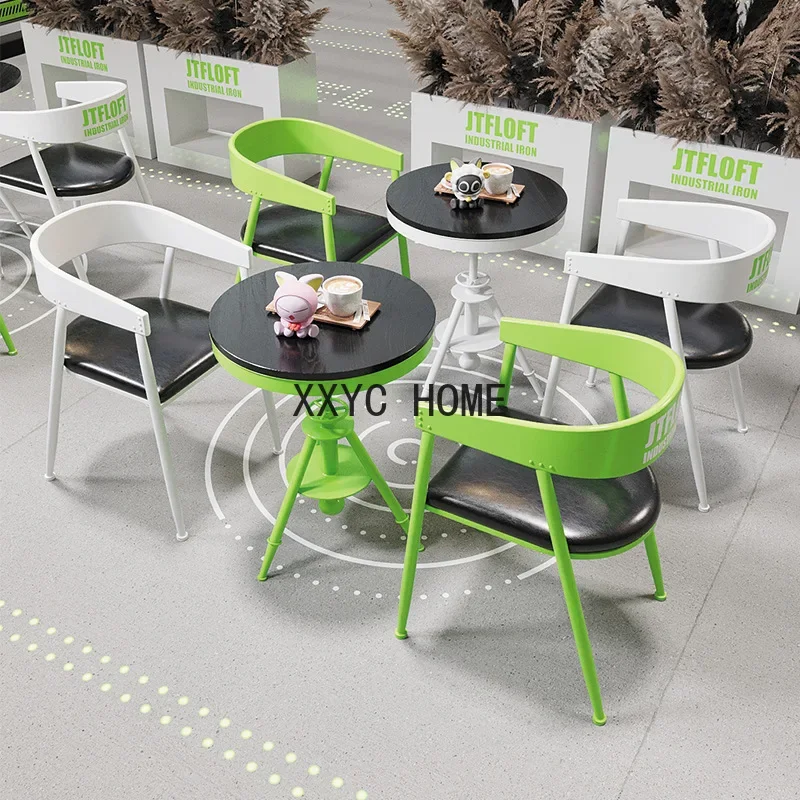 

Outdoor Leisure Dining Table Bar Table and Chair Coffee Tea Shop Sofa Lifting Small round Table and Chair