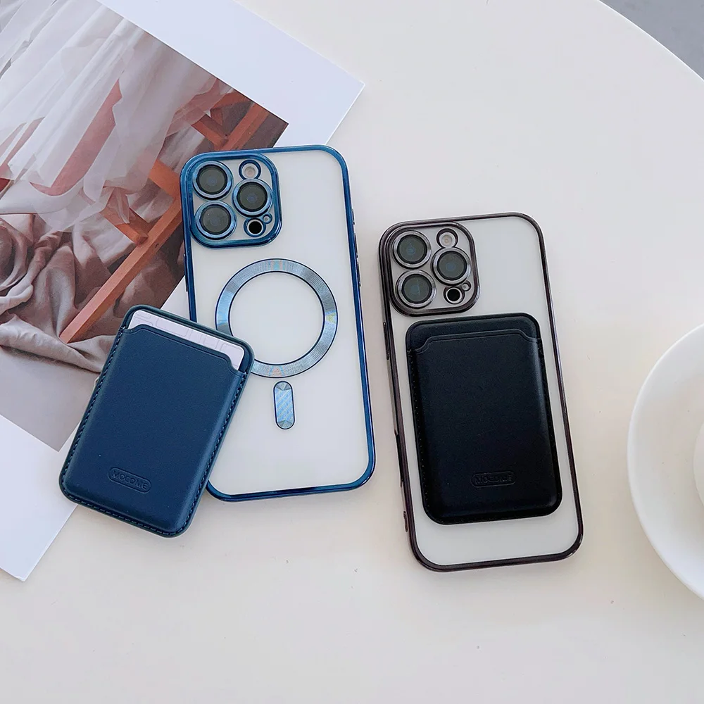Transparent Detachable Card Holder Phone Case For Apple iPhone 18 17 Air 16 15 14 13 Pro Max Plus Wallet Pocket Shockproof Cover