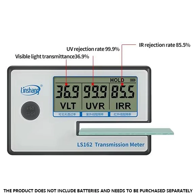 Portable Window Tint Meter UV IR Visible Light Spectrum Tester Car Solar Film Light Transmittance Rejection Transmission Meter