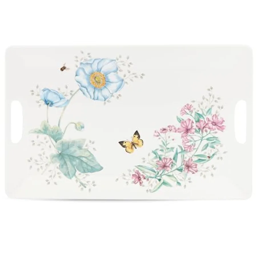 

855601 Поднос для сервировки с ручками из меламина Butterfly Meadow, легкий, из меламинового материала