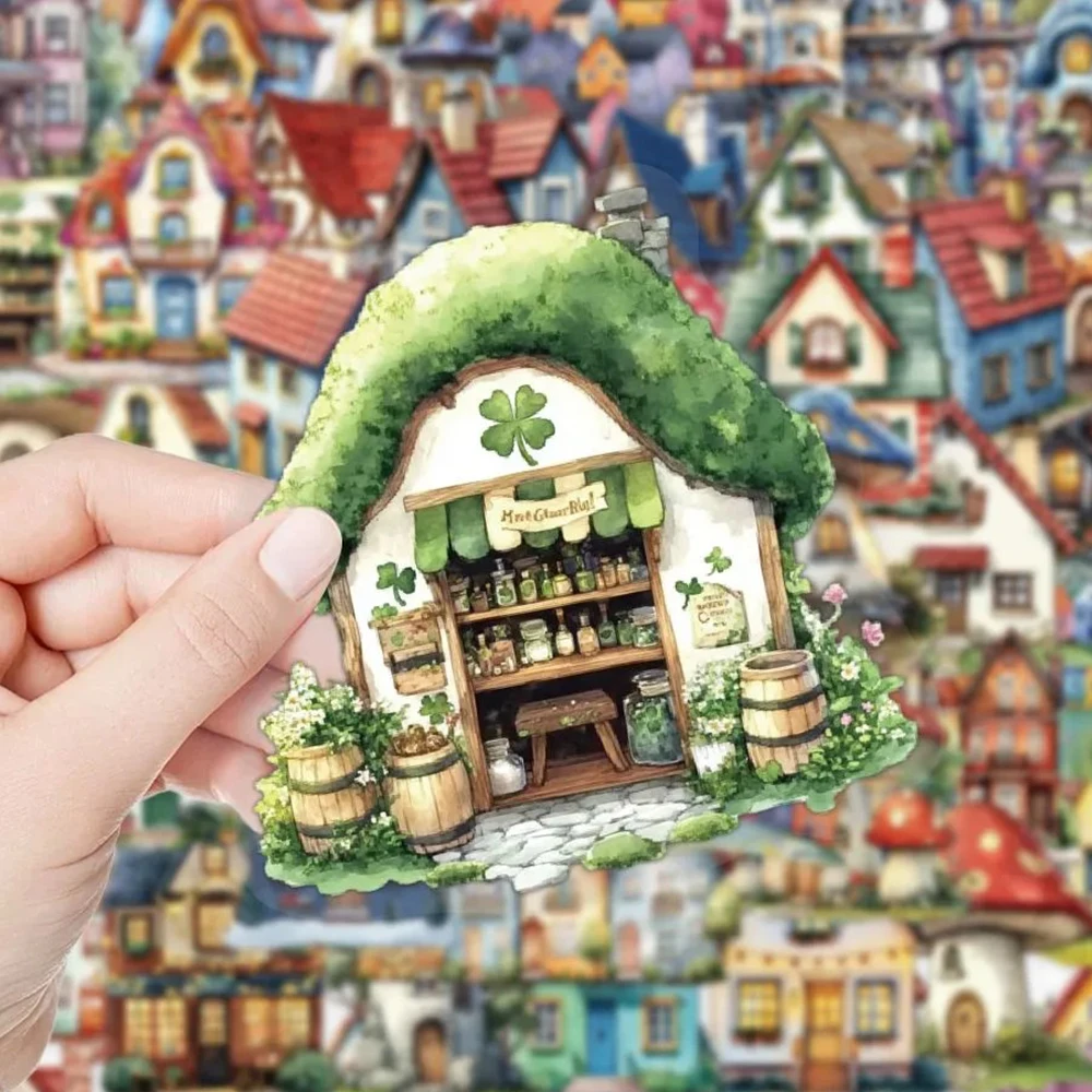 

10/30/50pcs Cute Cartoon Fairy Tale House Aesthetic Stickers Laptop Water Bottle Phone Suitcase Fridge Stationery Sticker