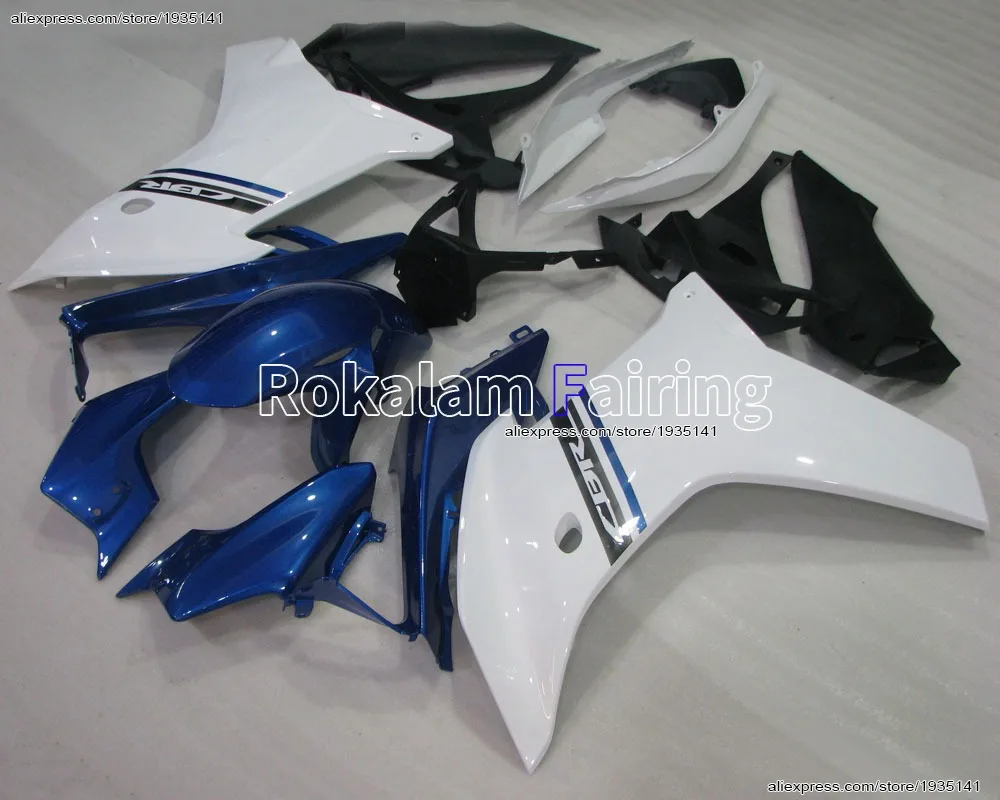 For Honda CBR600F 2011 2012 2013 CBR600 F CBR 600F 11 12 13 Blue White ABS Motorcycle Fairing Kit (Injection molding)