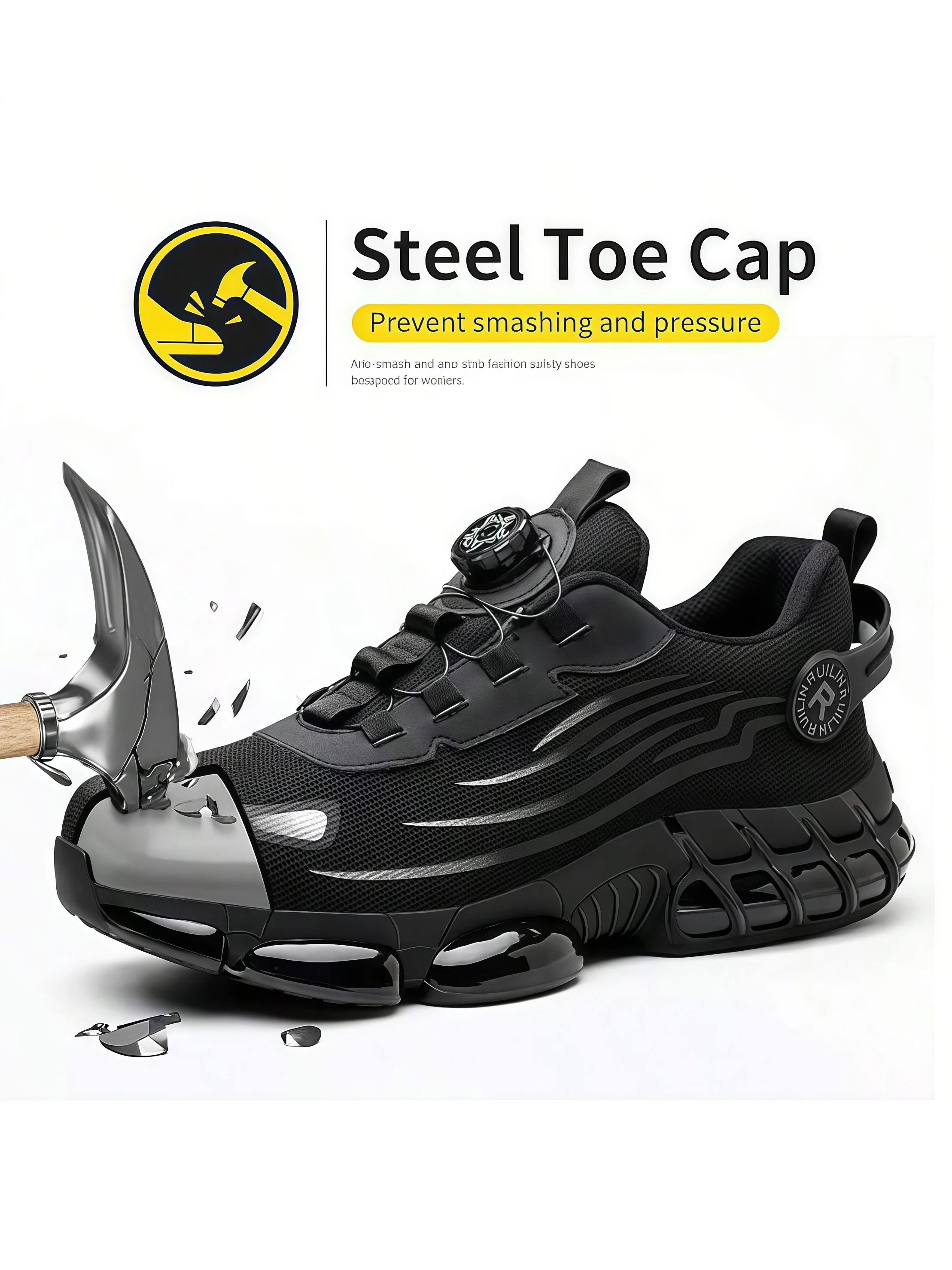 Industrielle Herren-Sicherheitsstiefel, atmungsaktive Herren-Arbeitsschuhe, durchtrittsicher, stoßfest, langlebig, bequeme Konstruktions-Sneaker – Detail 11