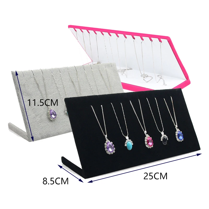 L Type Velvet/linen Necklace Pendant Organizer Holder jewelry Storage Board Display Board Nacklace Storage Display Stand