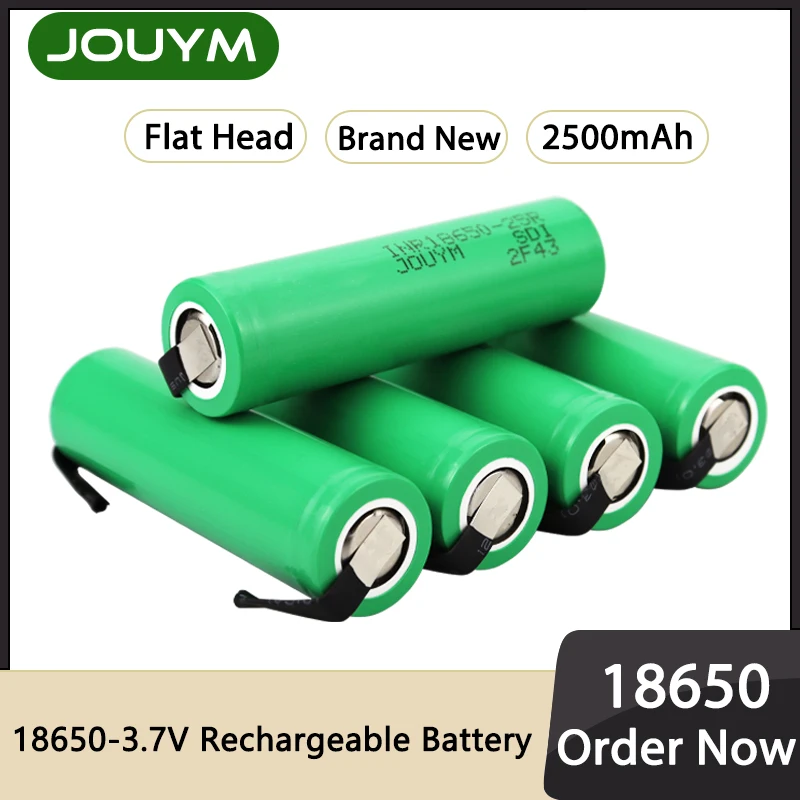 

New 18650 Battery 3.7V 2500mAh Power High Current Lithium Rechargeable High Discharge 30A Welding Nickel Screwdriver Batteries