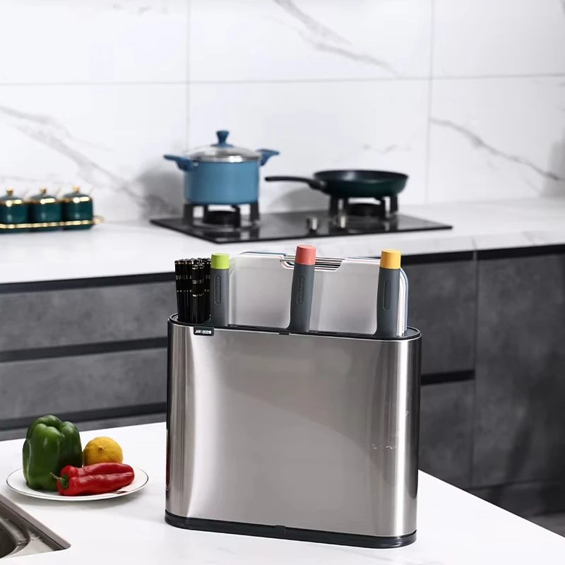 Modern heavy-duty kitchen storage set with knife holder countertop storage gadgets