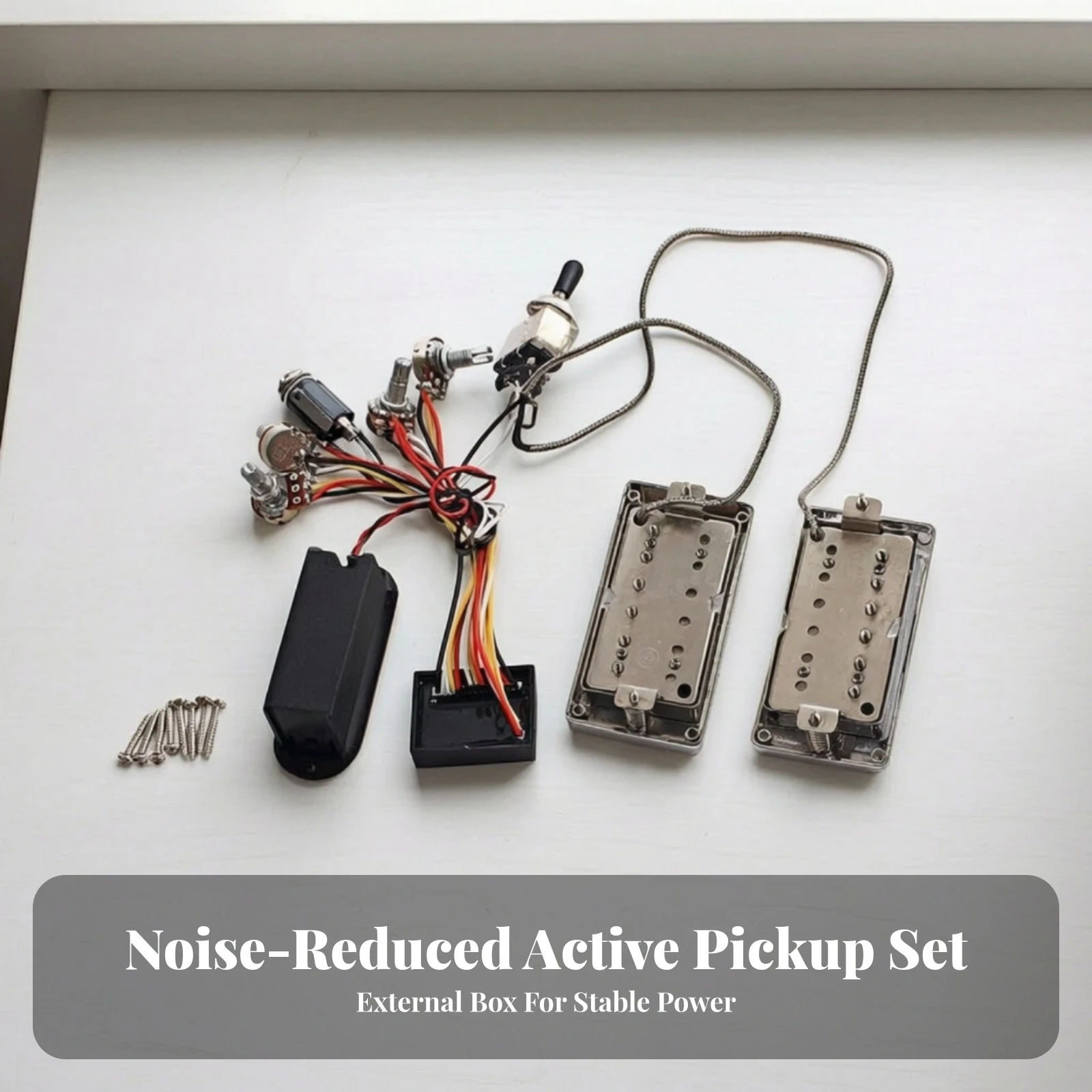 Guitar Pickup Kit with Wiring Harness Active Pre-Soldered Control System Hardware Chrome-Finished for Guitarists