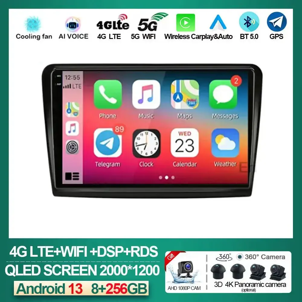 

10.1" 4G Carplay Android 13 Car Radio Multimidia Video Player Navigation GPS For Skoda Superb 2 B6 2008 - 2015 Head Unit 2din