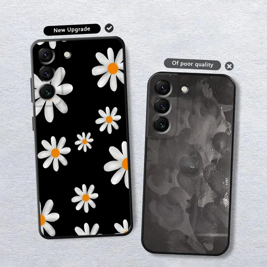 حافظة لهاتف سامسونج جالاكسي A32 A26 A72 A36 A22 A52 A51 A73 A25 A71 A41 A35 A23 A53 A24 A55 غطاء هاتف ناعم أسود جميل ديزي #3