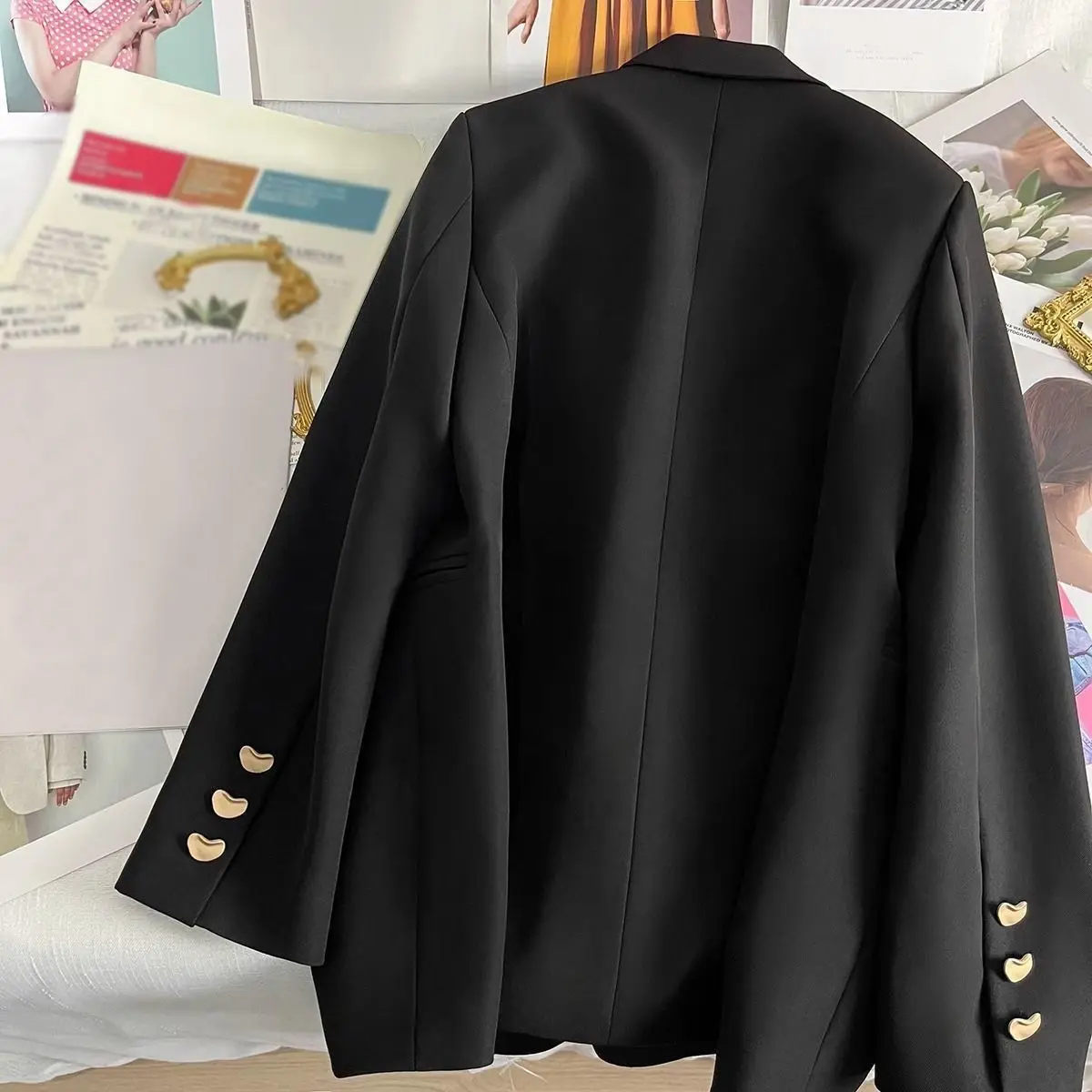 Veste Blazer Professionnelle pour Femme, Vêtement d'Extérieur, Mode Élégante, Gris, Aadt, Long, Décontracté, Trempé, Y-Fashion, Nouvelle Collection Printemps Automne 2024