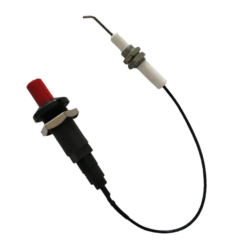 Ignition Electrode with Threaded Ceramic Electrode Push Button Piezo Igniter for Gas Fireplace Oven Kitchen BBQ